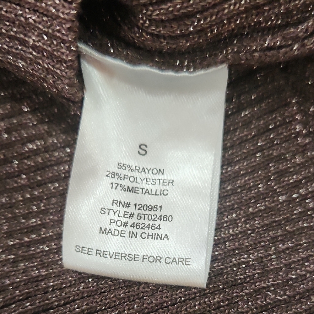 Pink Rose Chocolate Off-Shoulder Sweater - Picture 5 of 7